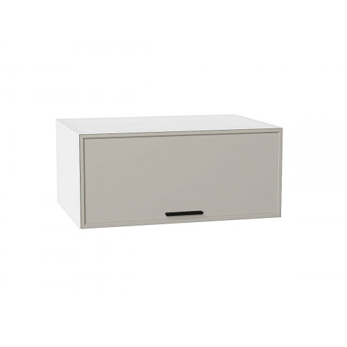 358*800* Шкаф верхний горизонтальный глубокий Фрейм Grey Silk / Белый