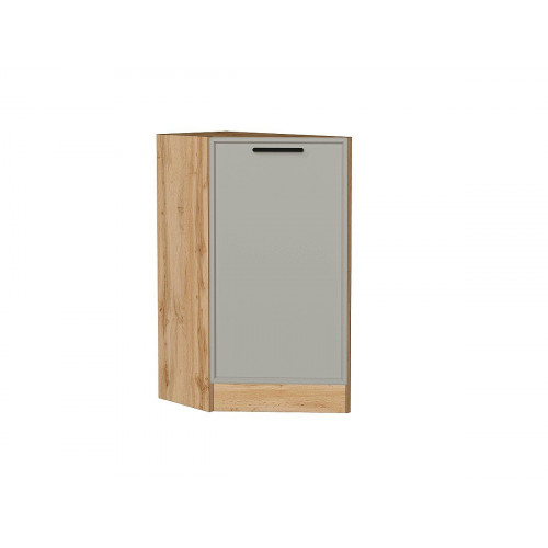 816*296* Шкаф нижний торцевой Фрейм Grey Silk / Дуб Вотан