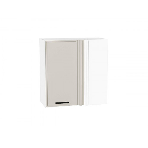 716*700* Шкаф верхний прямой угловой Фрейм Cream Silk / Белый
