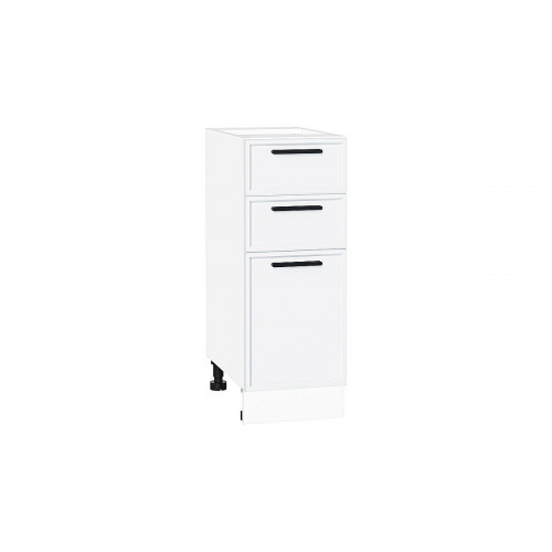 816*300* Шкаф нижний с 3-мя ящиками Фрейм White Silk Белый