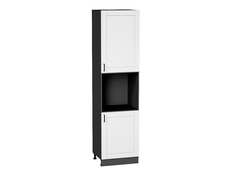 Кухня 2336*600*Шкаф пенал с 2-мя дверцами под технику Лофт Super White/Graphite